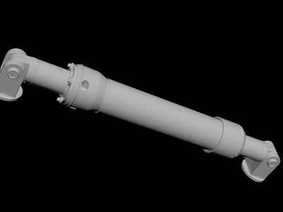 Heavy Duty Mechanical Driveshaft Component With Cylindrical Design And End Connections 3d model