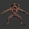 Game Movie Character 3D Model Pink Alien Like Creature With Multiple Limbs Sharp Claws 3d model