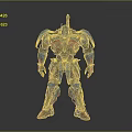 Blue And Red Mechanical Robot With Detailed Armor And 3D Design