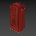 Tall Modern Office Building Exterior With Glass Windows Rooftop And Solid Base 3d model