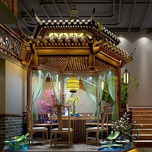 Chinese Restaurant Pavilion 3d model