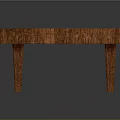 Modern Wooden Coffee Table With Slender Legs And Silver Drawer Smooth Surface
