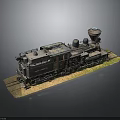 Vintage Steam Train Model On Tracks With Detailed Black Exterior And Display Base