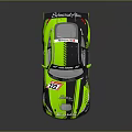 Green Mercedes AMG Racing Car With Number 55 Racing Team And Rear Wing