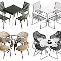 Modern outdoor furniture combination leisure table and chair combination 3d model