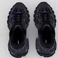 Trendy Black Extreme Sporty Shoes With Thick Sole Mesh Leather And Complex Laces