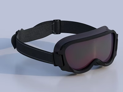 Modern Black Protective Goggles With Adjustable Strap And Tinted Lenses 3d model