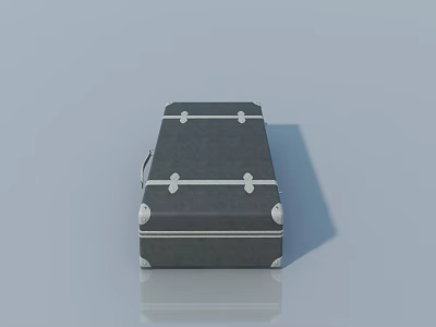 Gray Suitcase With Metal Accents On Light Blue Background Showing Shadow 3d model