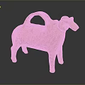 Orange Standing Sheep Sculpture With Textured Body And Curved Horns Design