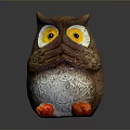 Cute Owl Shaped Decorative Daily Life Product With Brown Body Yellow Eyes And Orange Feet