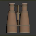 Antique Copper Binoculars Featuring Classic Design And Brass Details On Reflective Base