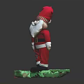 Santa Claus Plush Toy With Red Outfit White Beard Red Hat And Green Base