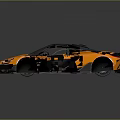 Orange Sports Car With Sleek Design Black Roof And Aerodynamic Body
