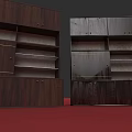 Elegant Dark Brown Wooden Sideboard With Storage Shelves And Drawers