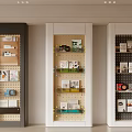 Modern Dark And White Open Shelving Units With Multiple Storage Shelves Displaying Decorative Items