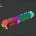 Blue Cylindrical Weapon Equipment With Lithium Label And SABIC Branding Features