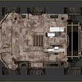 Military Armored Vehicle With Camouflage Paint Multiple Wheels Top Mounted Weapon Antennas And Observation Windows