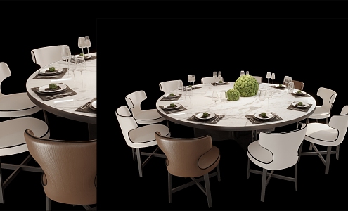 Dining table and chair combination 3d model