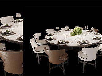 Dining table and chair combination 3d model