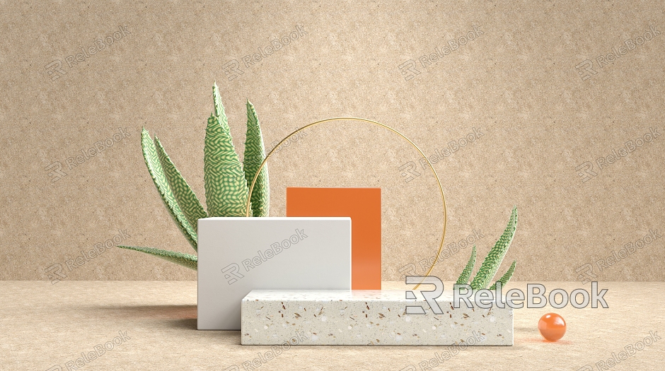 Modern booth universal geometric e-commerce background enterprise commercial. model