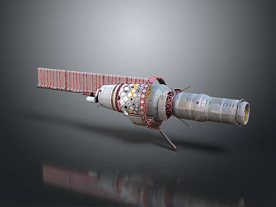 Highly Detailed Spacecraft Model With Solar Panels And Module Structure 3d model