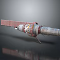 Highly Detailed Spacecraft Model With Solar Panels And Module Structure
