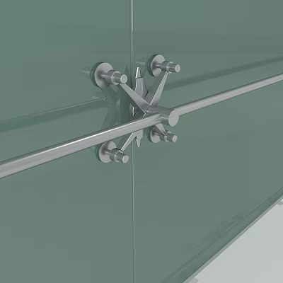 Glass Glass Structure 3D Model Blocking Claw Building Glass Curtain Dragon Claw Piece 3d model