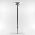 Modern Silver Outdoor Light Featuring Slender Pole And Forked Head Design 3d model