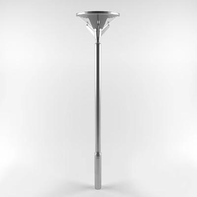 Modern Silver Outdoor Light Featuring Slender Pole And Forked Head Design 3d model