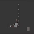 Construction Site Structure Components With Tall Columns Long Beam And Metal Platform