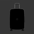 Black Hard Shell Luggage With Telescopic Handle And Rolling Wheels