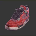 Stylish Red Sports Sneakers With Mesh Upper Black Laces And White Sole