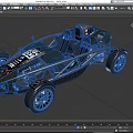 Open Frame Racing Car With Number 123 Single Seat And Black Sport Wheels