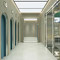 Modern Clothing Store Interior With Mannequins Display Racks And Window Advertisement