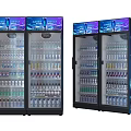Modern Commercial Refrigerators With Double Glass Doors For Beverage