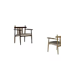 Modern Leisure Chair With Wooden Frame Armrests Padded Seat And Minimalist Design