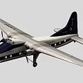 Vintage Blue And White Airplane Model Featuring Double Propeller And Wing Structure