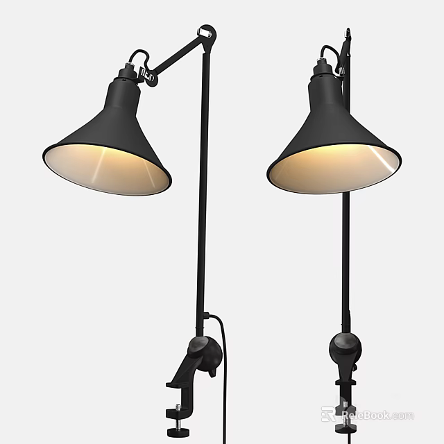 Modern Black Metal Wall Lamps With Conical Lampshade And Warm Light For Indoor Home Decor 3d model 