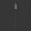 Ancient Metal Weapon With Pointed Top Cylindrical Body Decorative Raised Dots Long Pole