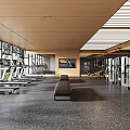 Modern Fitness Gym With Treadmills Strength Training Equipment And Spacious Workout Space