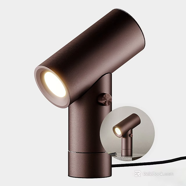 Modern Bronze Adjustable Table Lamp with LED Light and Sleek Minimalist Design 3d model 