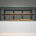 Bakery Display Shelves With Glass Doors And Illuminated Pastry Storage Racks