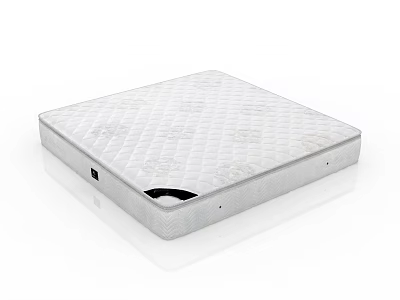 Modern White Mattress with Diamond Quilted Surface and Supportive Base Design 3d model