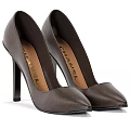 Chanel Brown Leather High Heels With Pointed Toe And Stiletto Heel