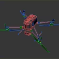 Gray Quadcopter Drone With Four Propellers Central Body And Aerial Structure