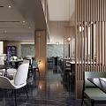 Modern Elegant Restaurant Interior Design Featuring Green Wall Lighting And Comfortable Dining Chairs Tables