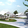 Scenic Urban Park Landscape With Winding Pathways Green Lawns And Shaded Rest Areas