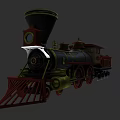 Vintage Steam Train Locomotive with Classic Black Red Design and Iron Wheels