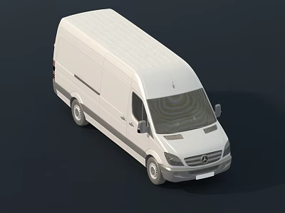White Mercedes-Benz Van Featuring Sleek Body Design Roof Structure And Side Windows 3d model