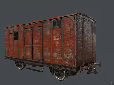 train car steam train a car 3d model